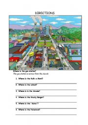 English Worksheet: Directions in Sprigfield