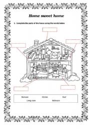 English Worksheet: home sweet home