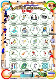 English Worksheet: Sports Pictionary with the verb 