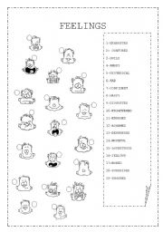 English Worksheet: FEELINGS