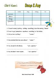 English Worksheet: SOME& ANY