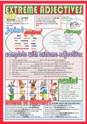 English Worksheet: Extreme adjectives