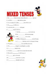 English worksheet: MIXED TENSES