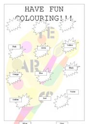 English worksheet: have fun colouring