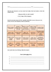English Worksheet: What does your.... do? - Simple Present Speaking Activity