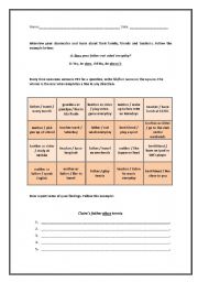 English worksheet: What does your.... do? - Simple Present Speaking Activity