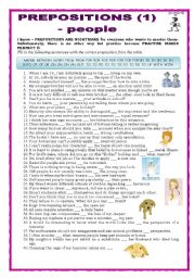 English Worksheet: Prepositions 1