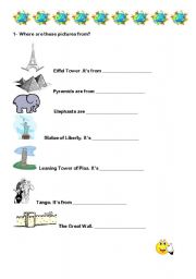 English worksheet: countries