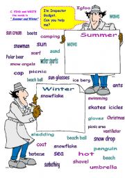 English Worksheet: SUMMER & WINTER