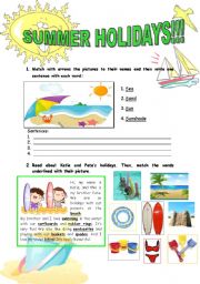 English Worksheet: SUMMER HOLIDAYS