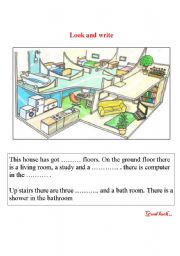 English Worksheet: My House