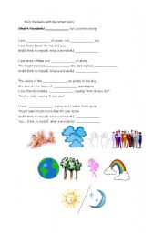 English Worksheet: song: What A Wonderful World by Louis Armstrong