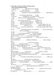 English Worksheet: simple past-past continuous