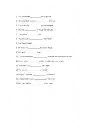 English Worksheet: For and to