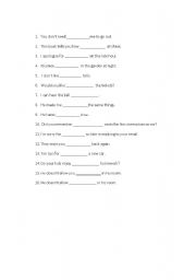 English worksheet: For and to