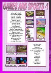 English Worksheet: GAMES AND SPORTS  POSTER 1