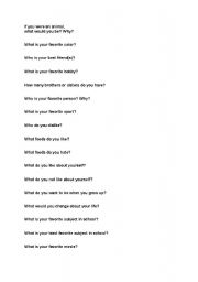 English worksheet: Jar of Questions