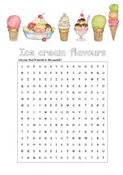 English Worksheet: Ice cream flavours