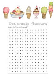 Ice cream flavours