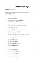 English Worksheet: infinitive 