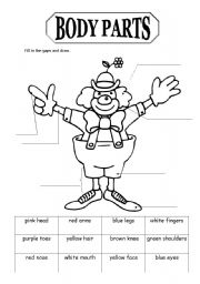 English Worksheet: BODY PARTS