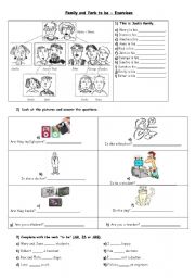 English Worksheet: Family and Verb to Be
