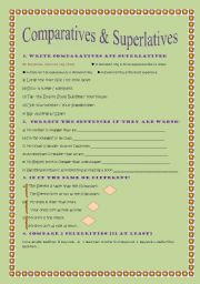 English Worksheet: comparatives and superlatives