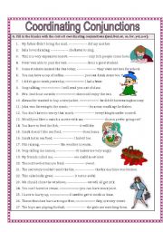 English Worksheet: Coordinating Conjunctions