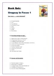 English worksheet: EXPLORING THE BOOK URUGUAY IN FOCUS 1