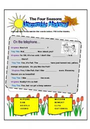 English Worksheet: The Four Seasons: Unscramble Madness!