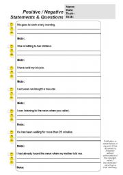 English worksheet: Tenses & Auxiliaries (Positive / Negative Statements & Questions) (TEXT:FULLY EDITABLE) (by blunderbuster)