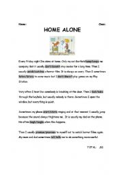 English Worksheet: HOME ALONE - Present Simple vs Past Simple