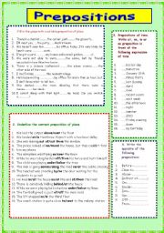 English Worksheet: prepositions