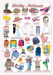 English Worksheet: CLOTHES - PICTIONARY