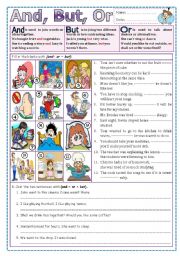 English Worksheet: And, But, Or?