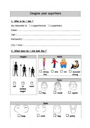 English Worksheet: Imagine your superhero - Pages 1 and 2