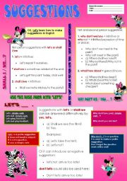 Suggestion with Minnie ( test +answer key ) 2 pages