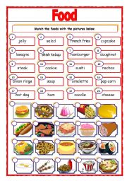 English Worksheet: Different Kinds Of Food