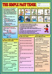 English Worksheet: The Simple Past Tense + KEY