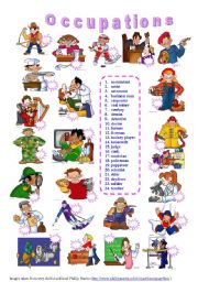 English Worksheet: Occupations - matching exercise (editable)