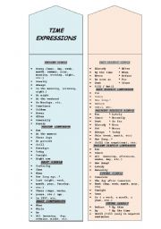 English Worksheet: Time expressions Bookmark