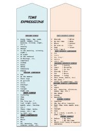 English Worksheet: Time expressions Bookmark