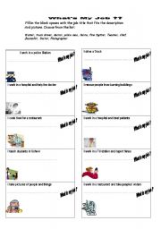 English Worksheet: Whats my Job