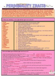 English Worksheet: Personality traits