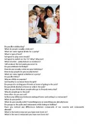 English Worksheet: Party - Picture based conversation