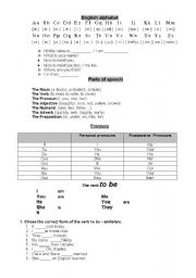 English worksheet: first lesson
