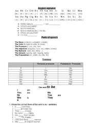 English Worksheet: first lesson