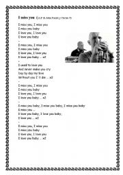 English Worksheet: I miss you song
