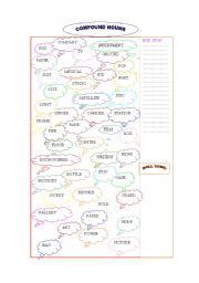 English Worksheet: COMPOUND NOUNS