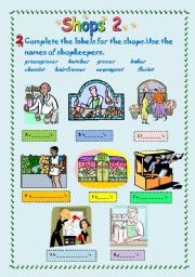 English Worksheet: shops 2